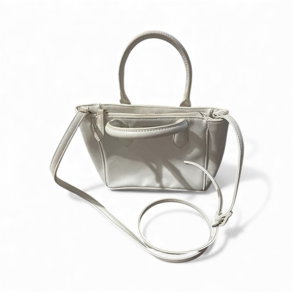 Guess White Satchel with Gold Accents - Picture 3 of 7